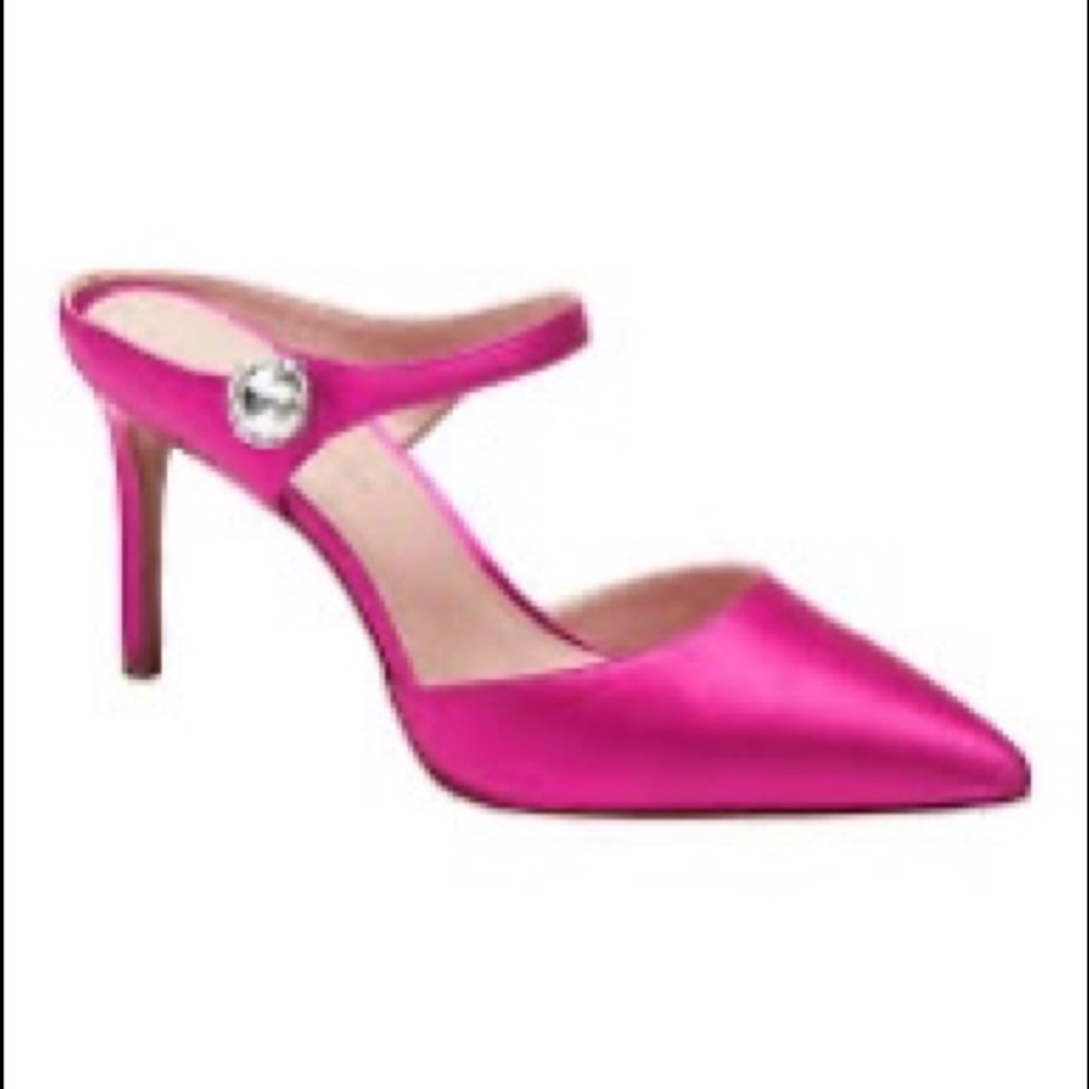 Banana Republic satin embellished mule heels 7